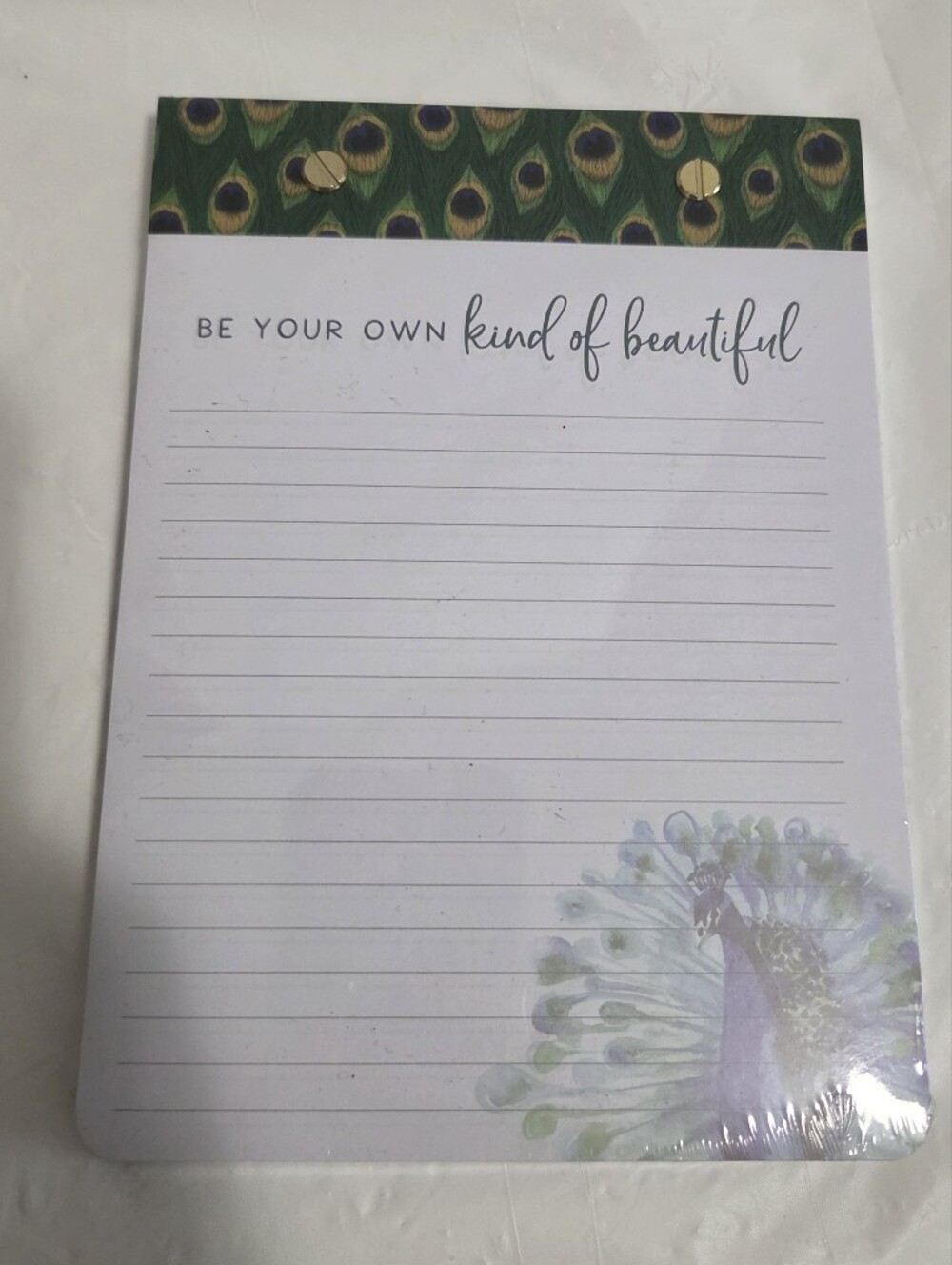 Peacock Print Notepad & Notes Set - Blue & Green - Picture 2 of 11